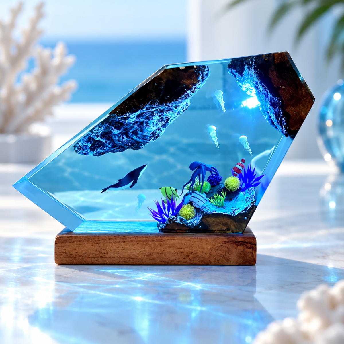 AbyssAura™ Ocean Glow Resin Night Light